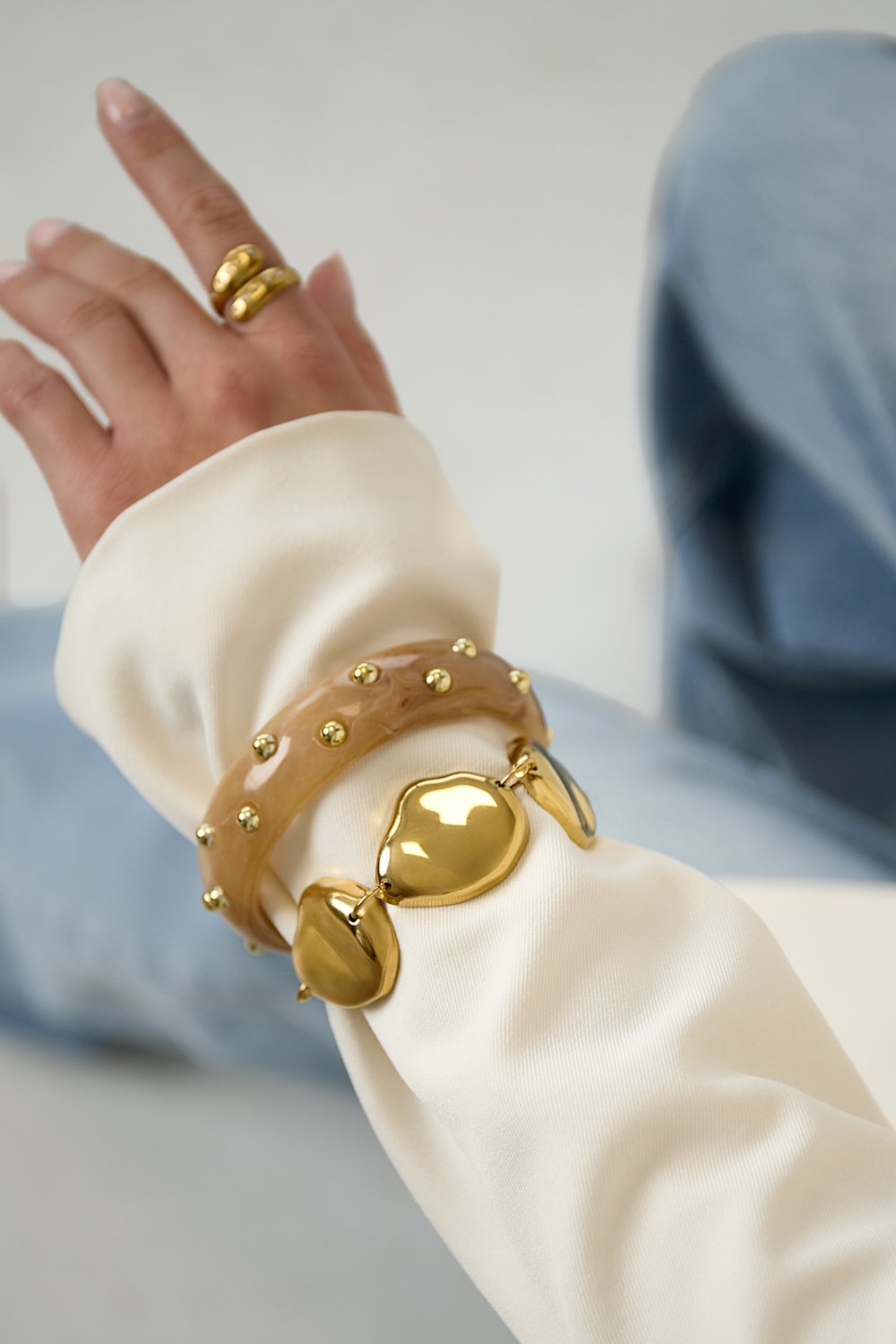 Necklace with rustic asymmetrical beads Picture2