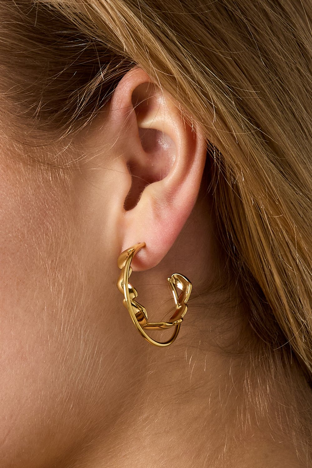 Double hoop earrings with twist Picture4
