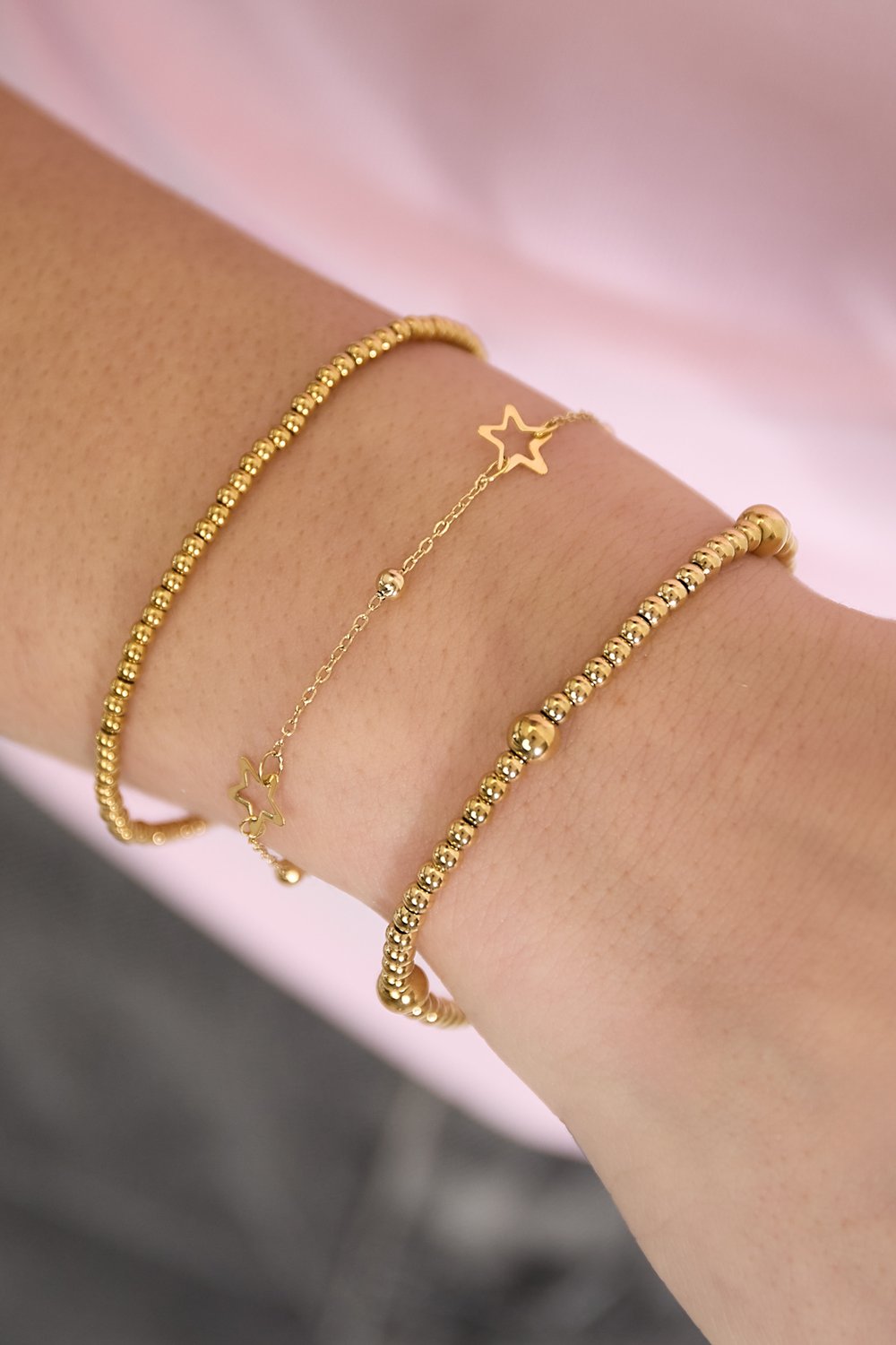 Bilezik Boncuk Gold Stainless Steel Resim2