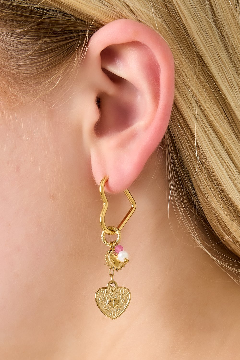 Stainless Steel Drop Earrings Heart Casual Daily Simple Series Women's jewelry h5Picture2
