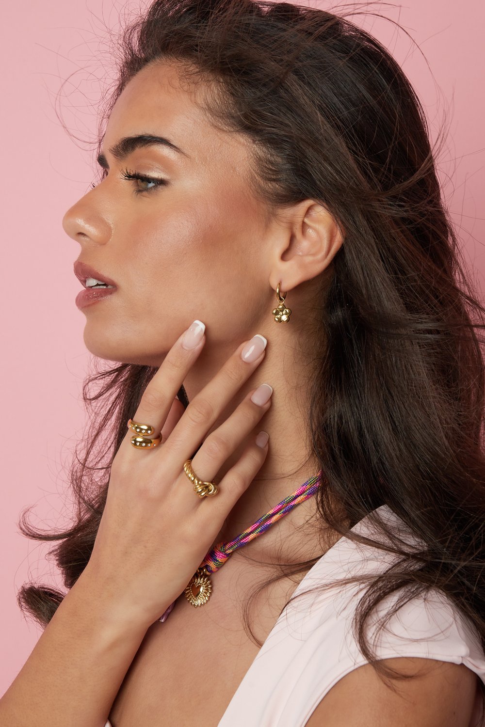 Earrings with flower pendant Picture2