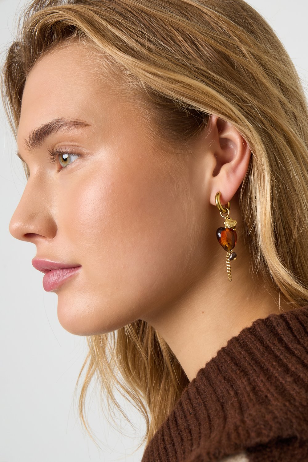 Stainless Steel Drop Earrings Heart Daily Simple Series Women's jewelry h5Picture2