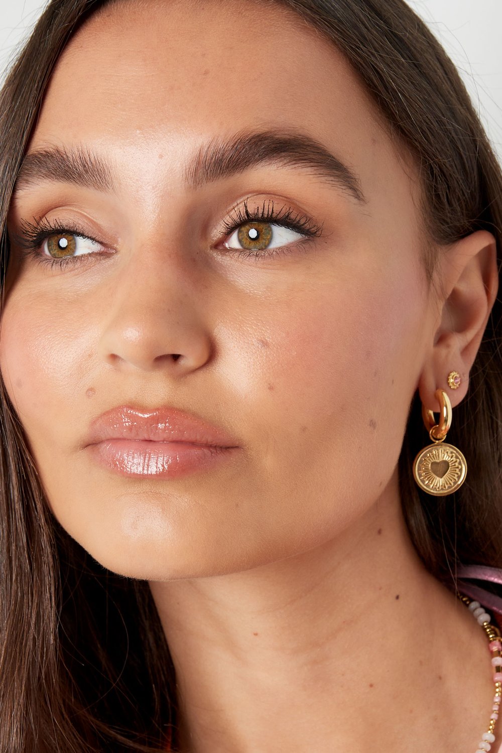 Earrings heart coin - Gold Color Stainless Steel h5Picture4