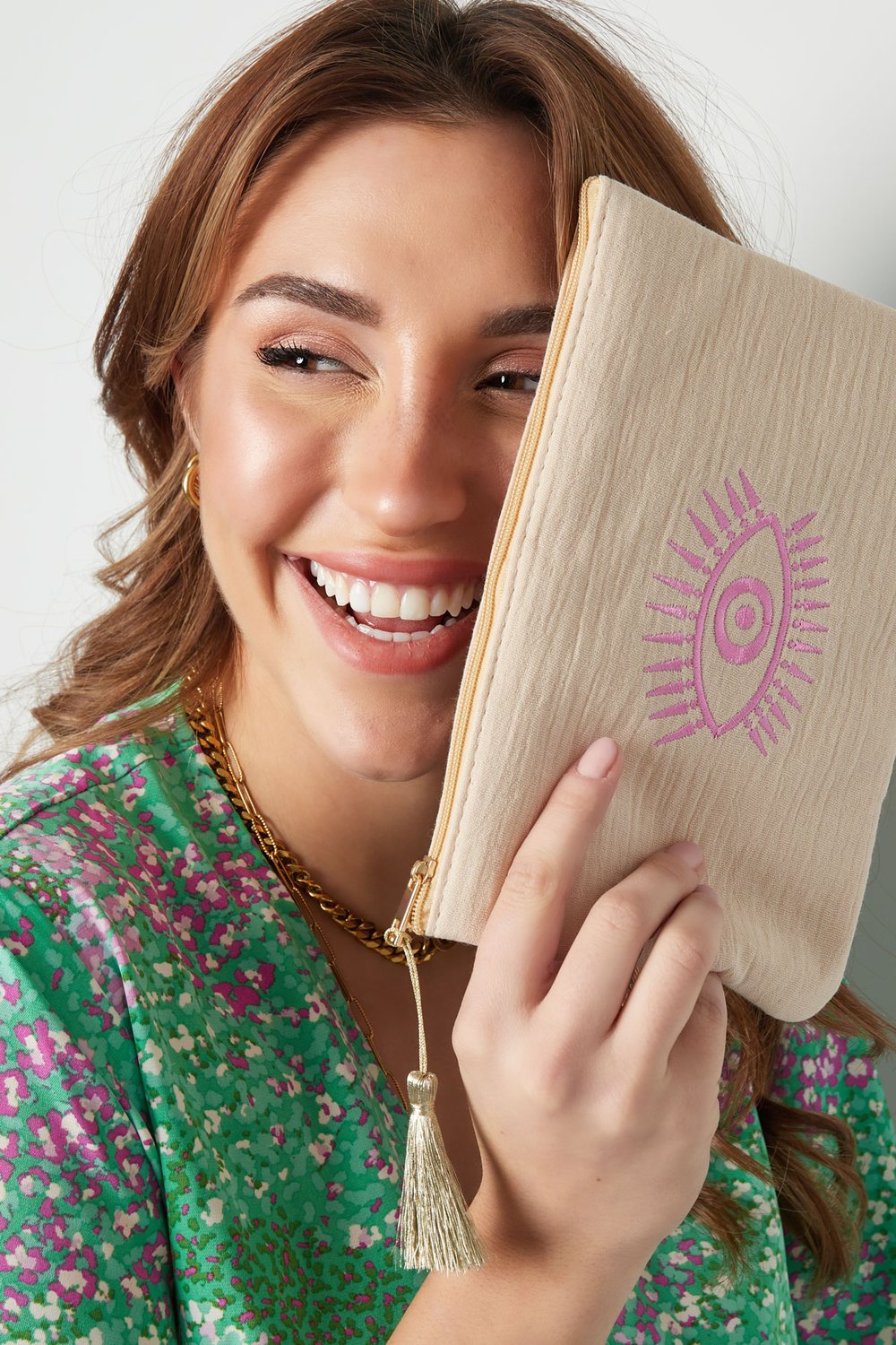 Make-up-Tasche Helles Auge Blau Baumwolle Bild2