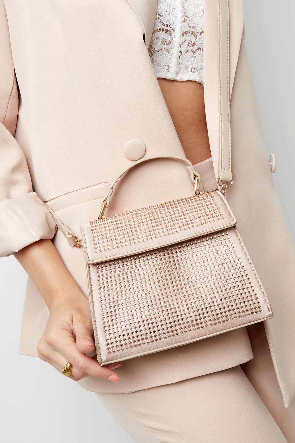 Handbag strass - lilac PU Picture4