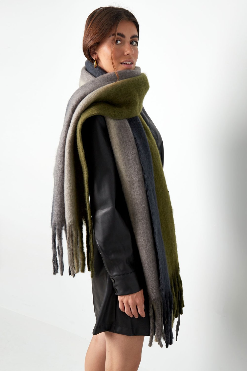 Winterschal Ombre-Farben grau Bild6