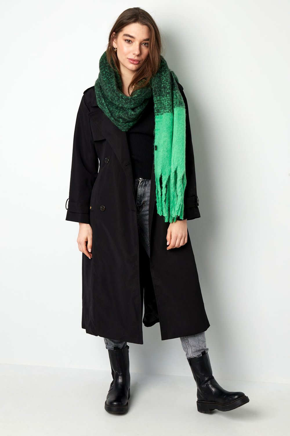 Colorful scarf beige black Picture3