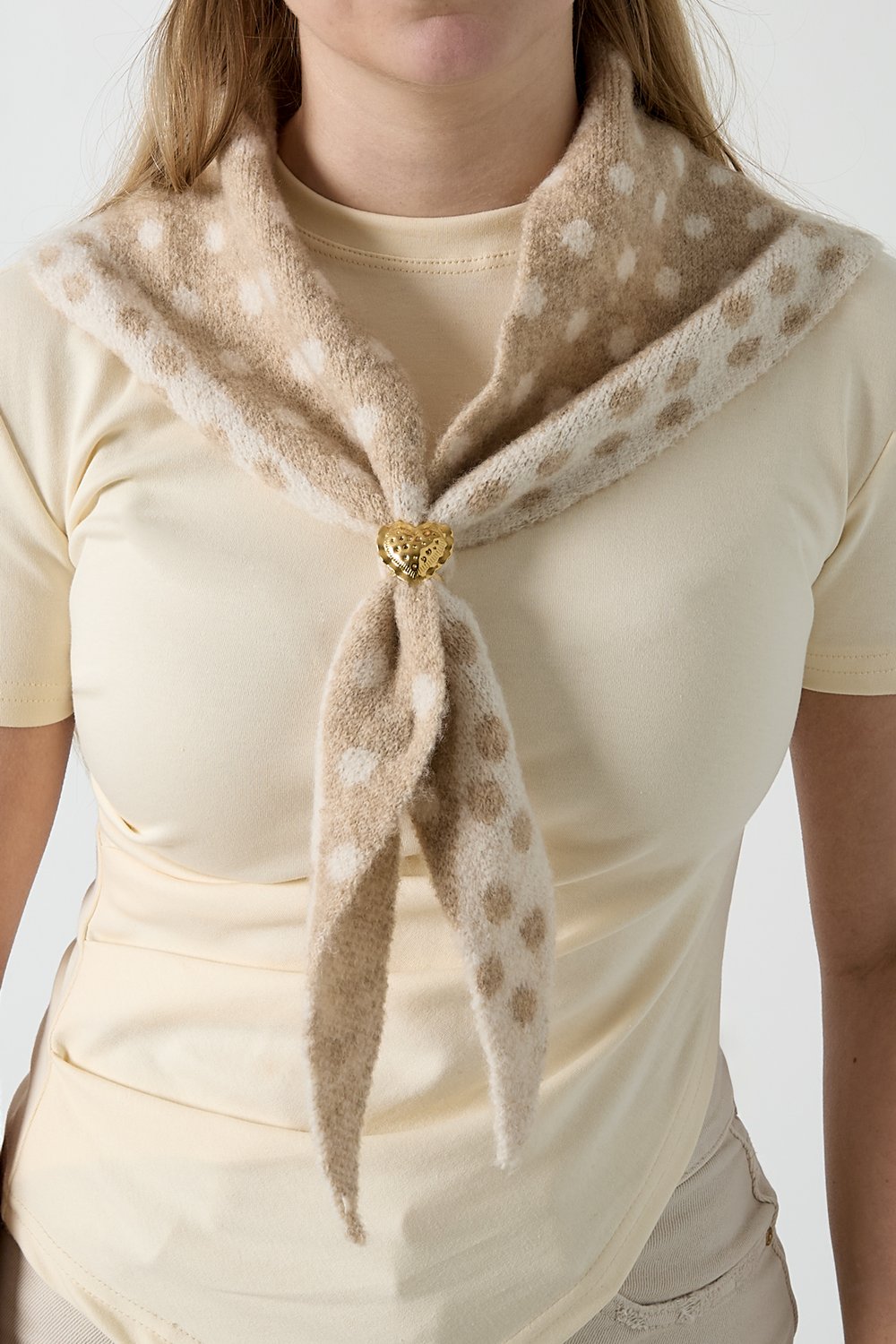 Fine Polka Dot Triangle Scarf Picture3