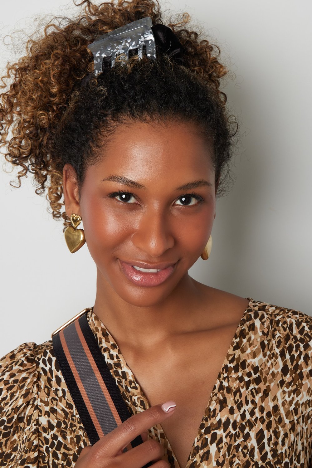 Hair clip with print - gray Sheet Material h5Picture2