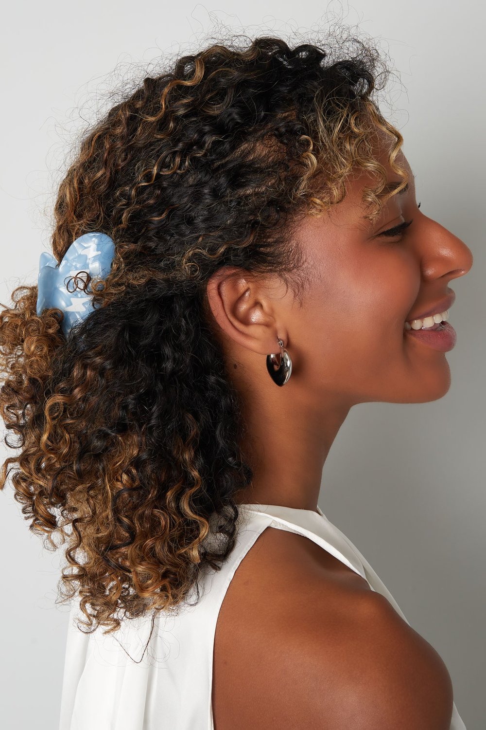 Hair clip print - blue Sheet Material h5Picture2