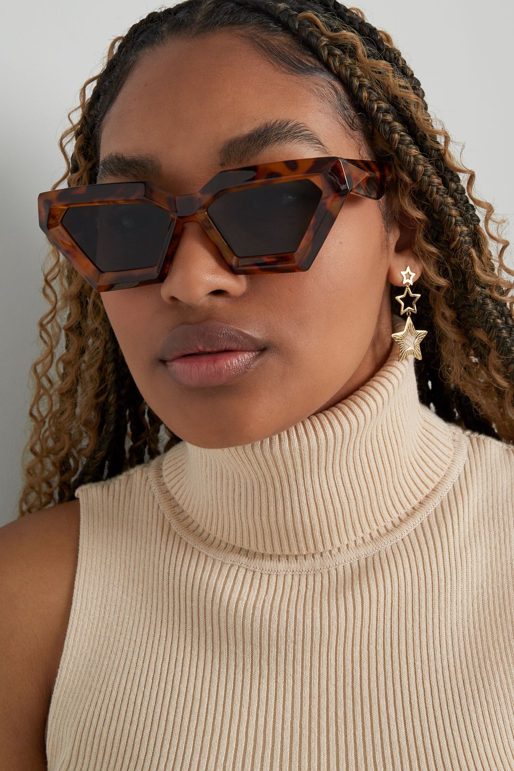 Eckige Sonnenbrille – schwarz h5Bild5