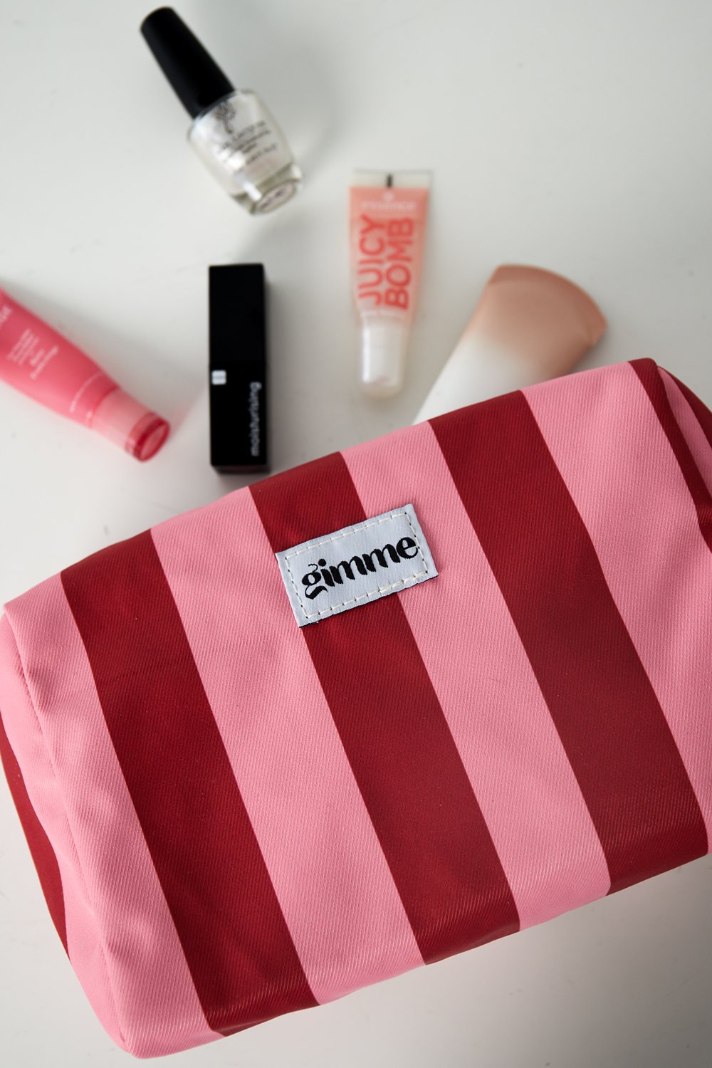 Toiletry bag large stripe - Pink red h5Picture2
