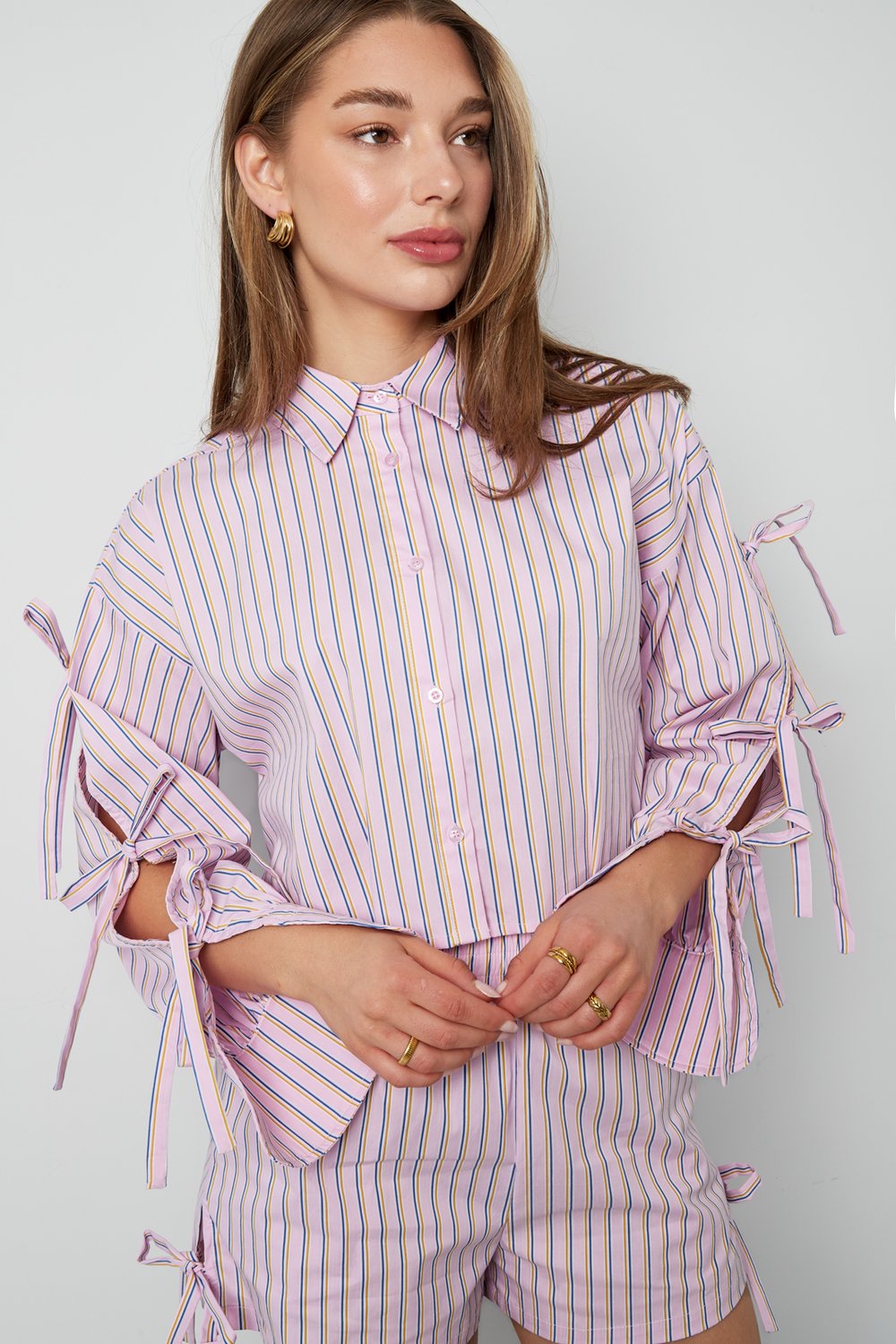 Blouse Pinstripe Laces h5Picture4