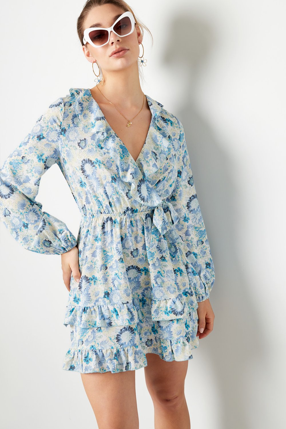 Flower-Power kleiden Blau S h5Bild7