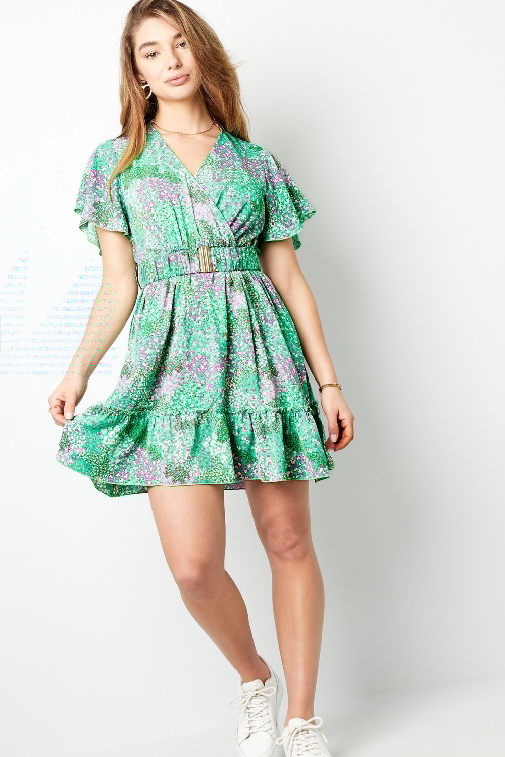 Midikleid Blumendruck Rosa Bild7