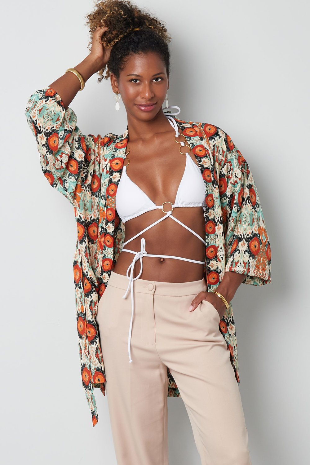Kimono corto estampado colorido - multi h5Imagen3