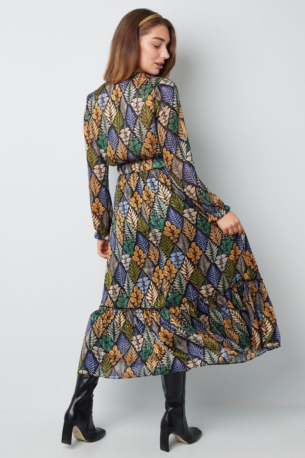 Maxikleid Herbstdruck Beige Multi Bild7