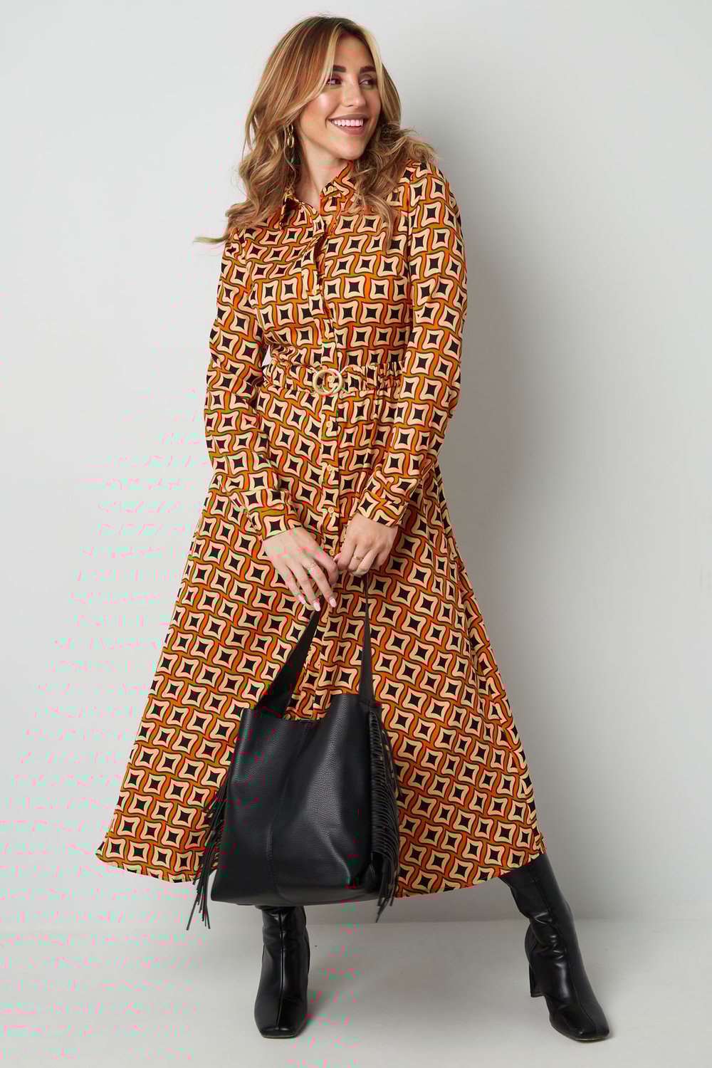 Maxi dress retro print green h5Picture4