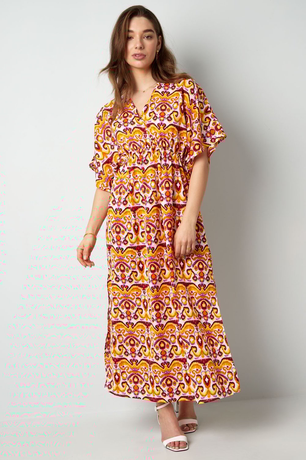 Long dress with print - red/blue - S h5Picture2