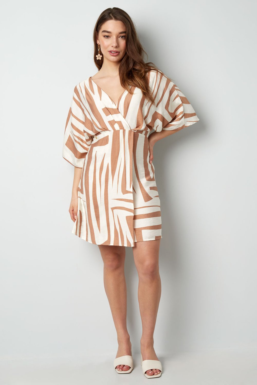 Mini jurk met print - zwart/wit  Afbeelding4