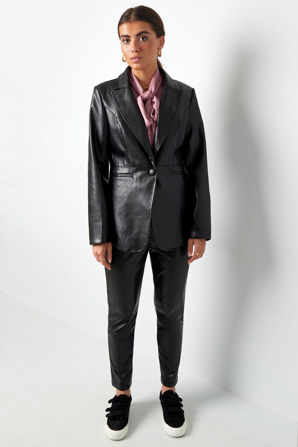 PU-Blazer schwarz - S Bild5