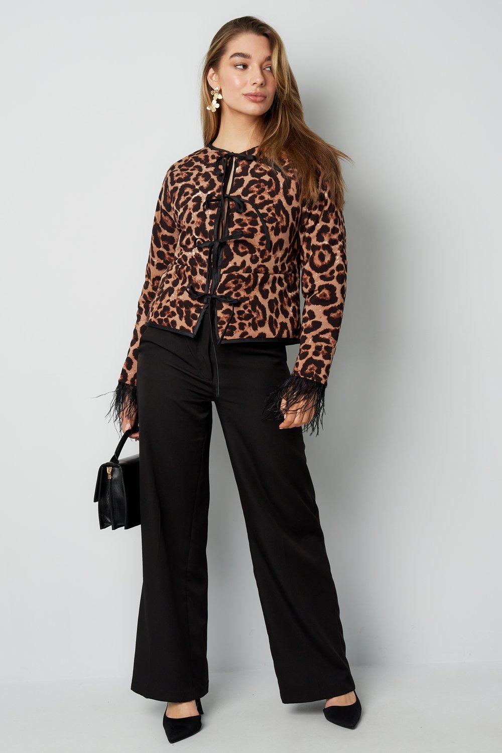 Feather jacket with leopard print - multi  Picture3