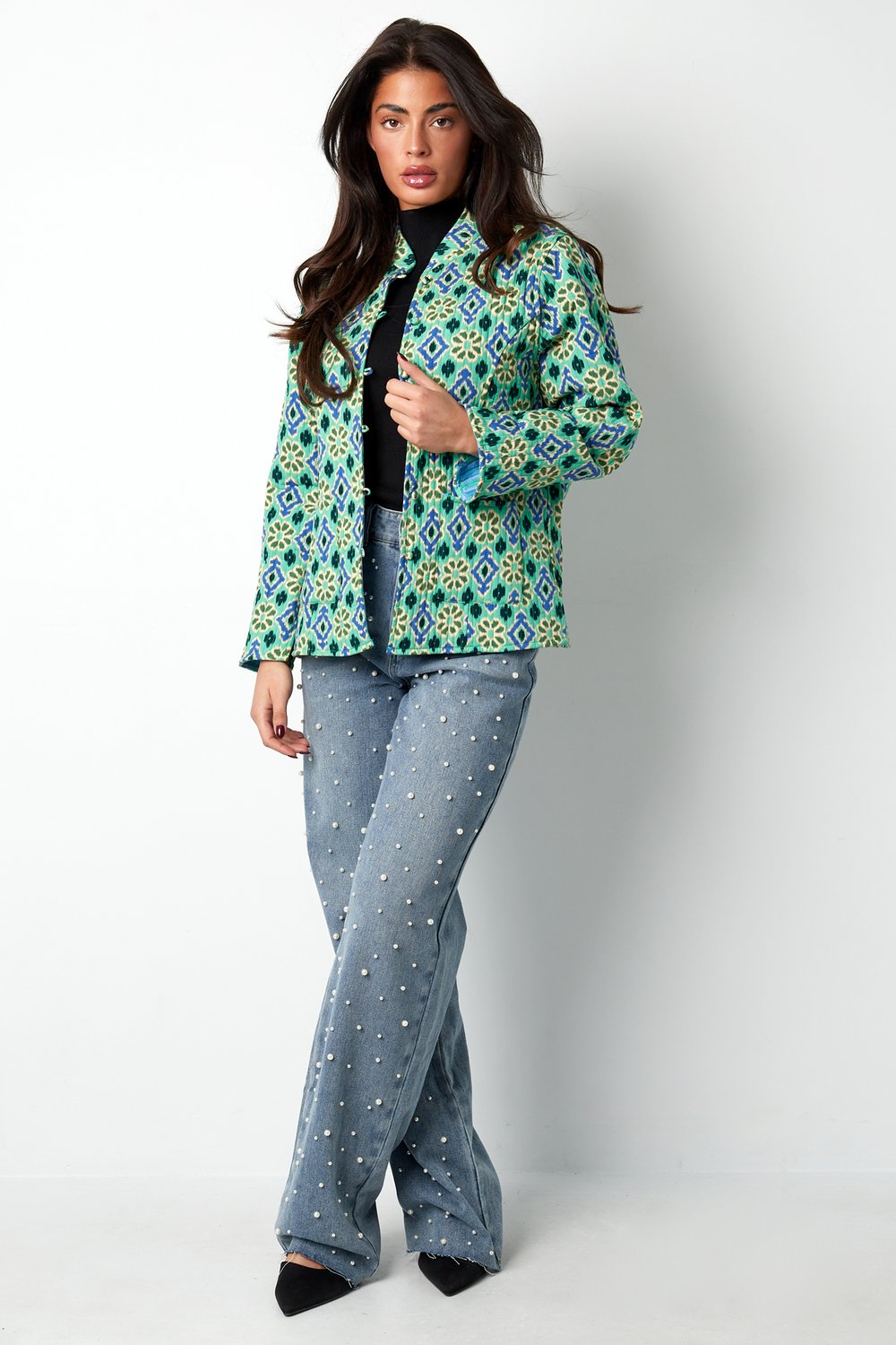 Jacket green print Picture4