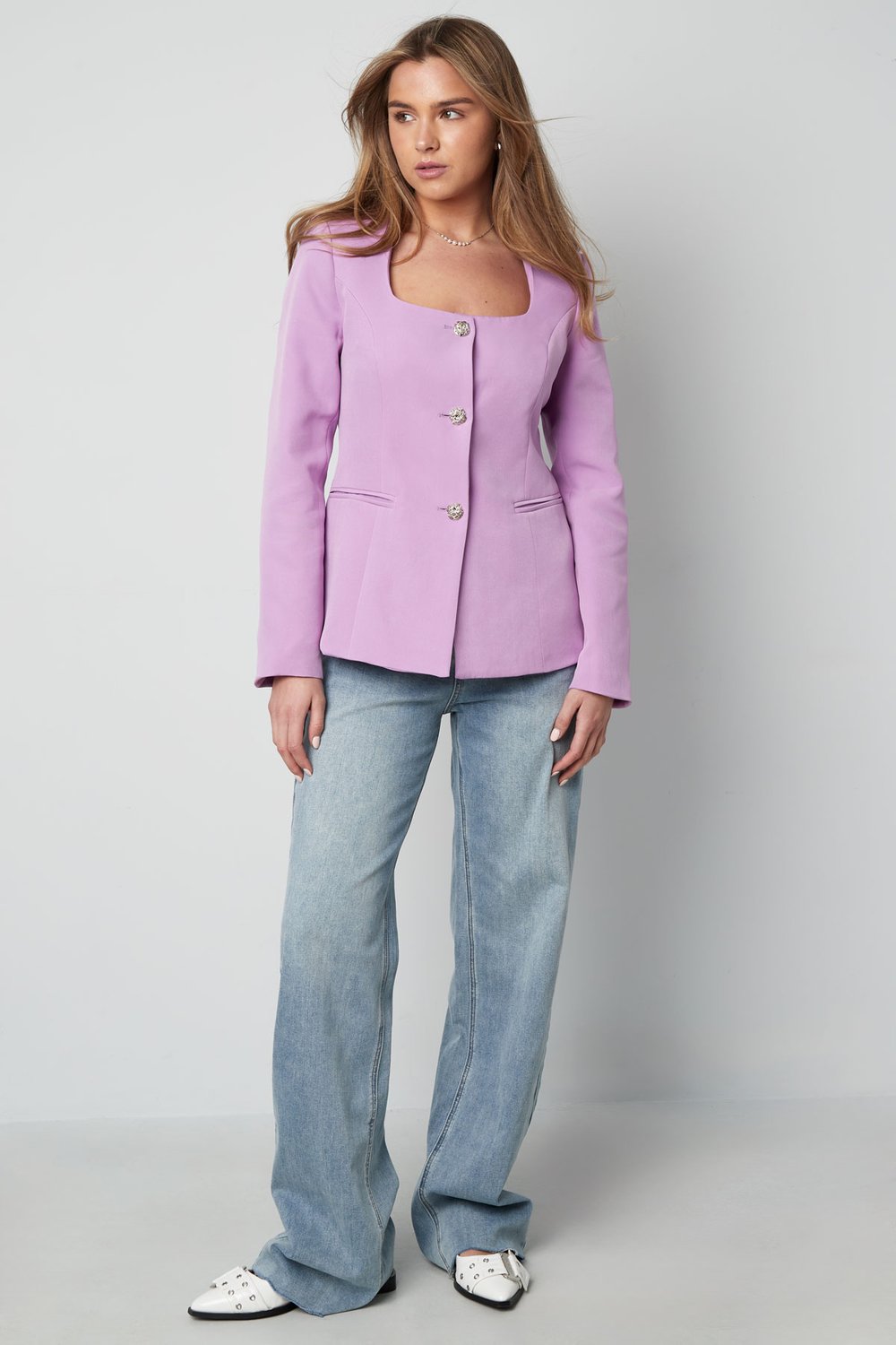 Trendy Blazer Top - limone Bild3