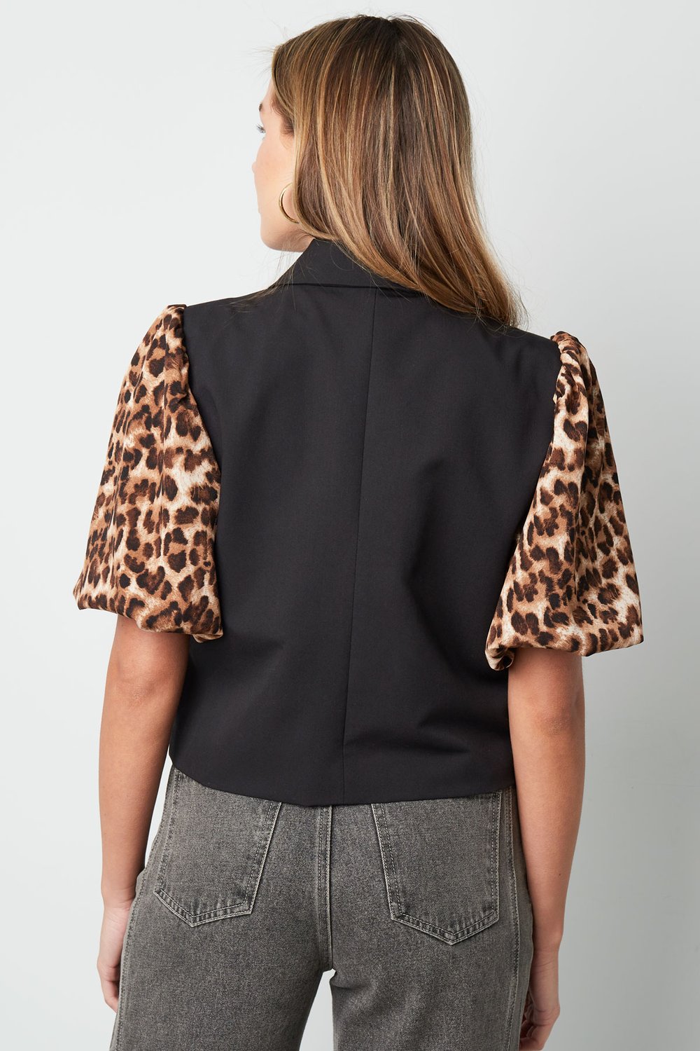 It girl blazer with panther sleeves - Brown black Picture4