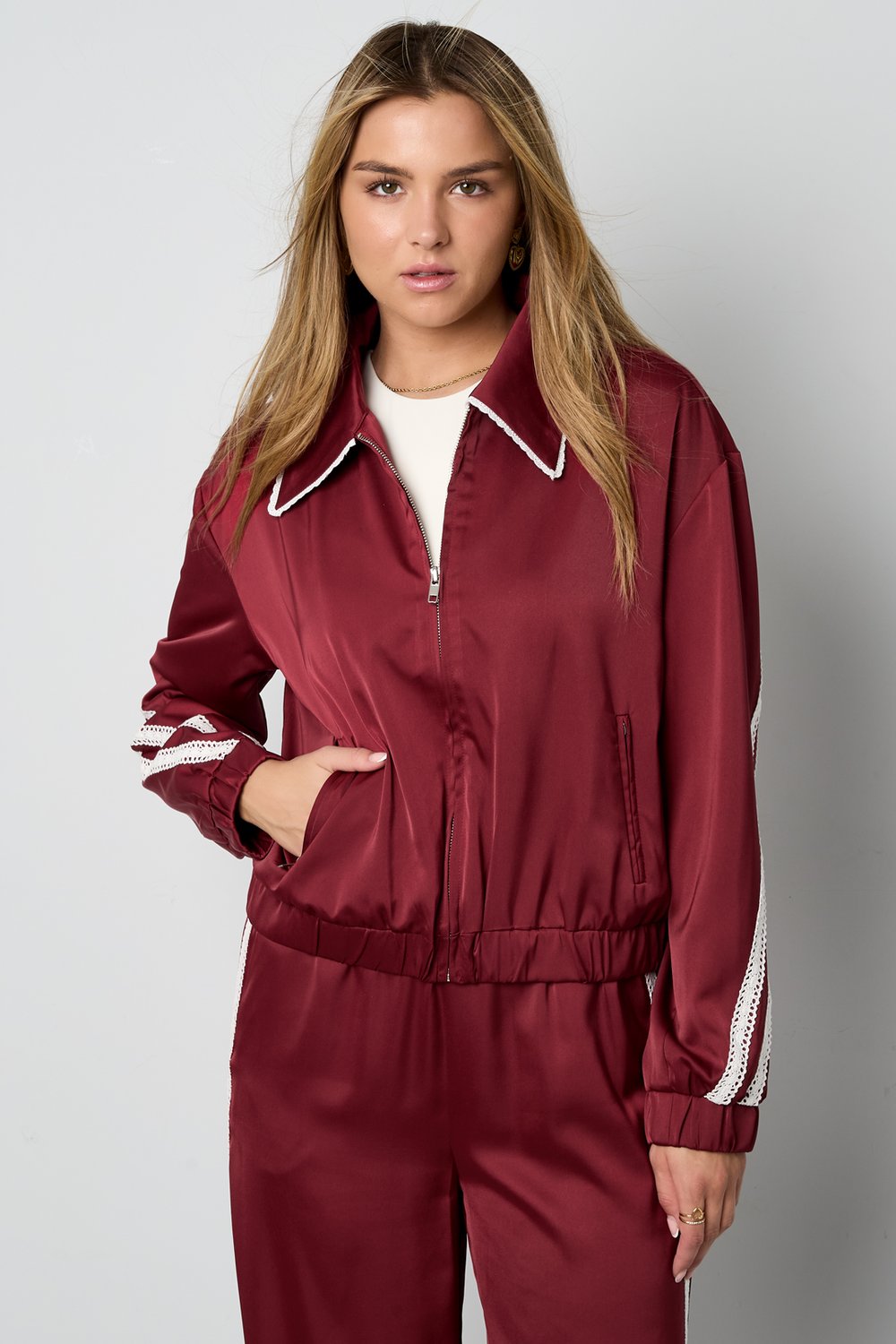 Satin Look Sporty Jacket Picture9