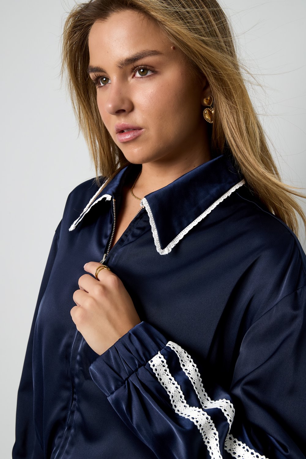 Satin Look Sporty Jacket Picture7