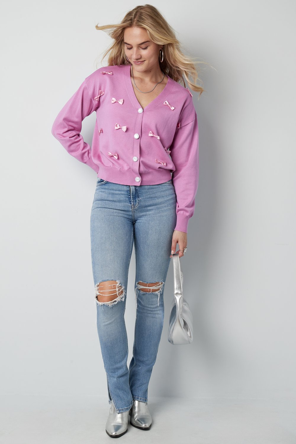 Cardigan con fiocco Immagine9