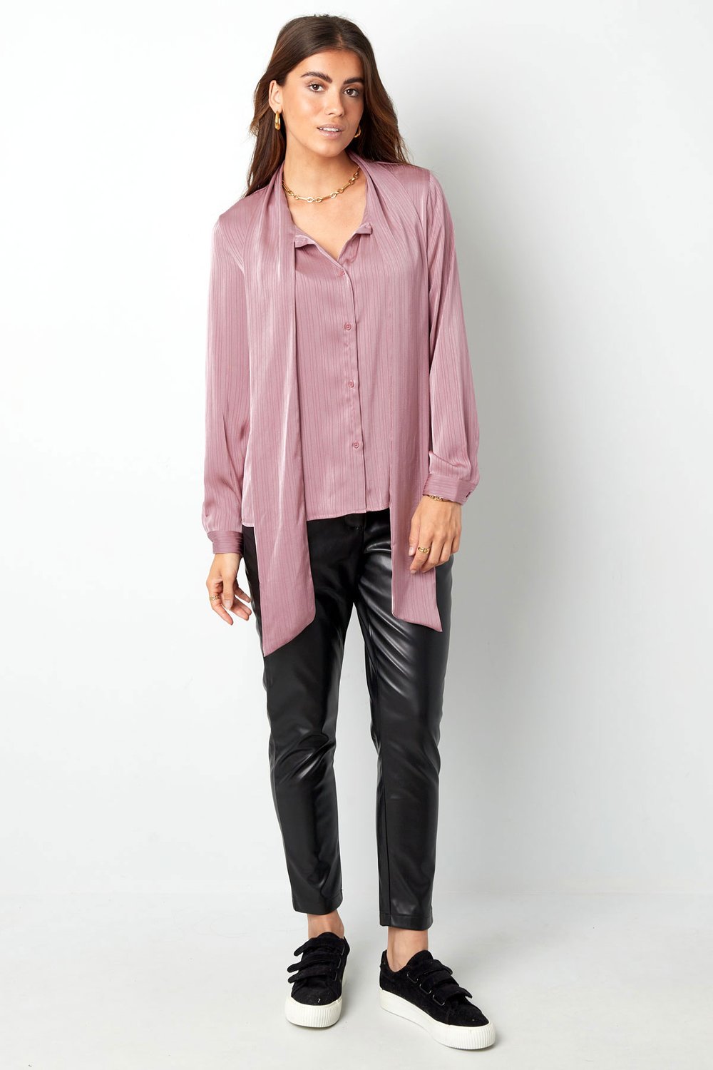 Cremefarbene Bluse mit Schleifendetail Bild3