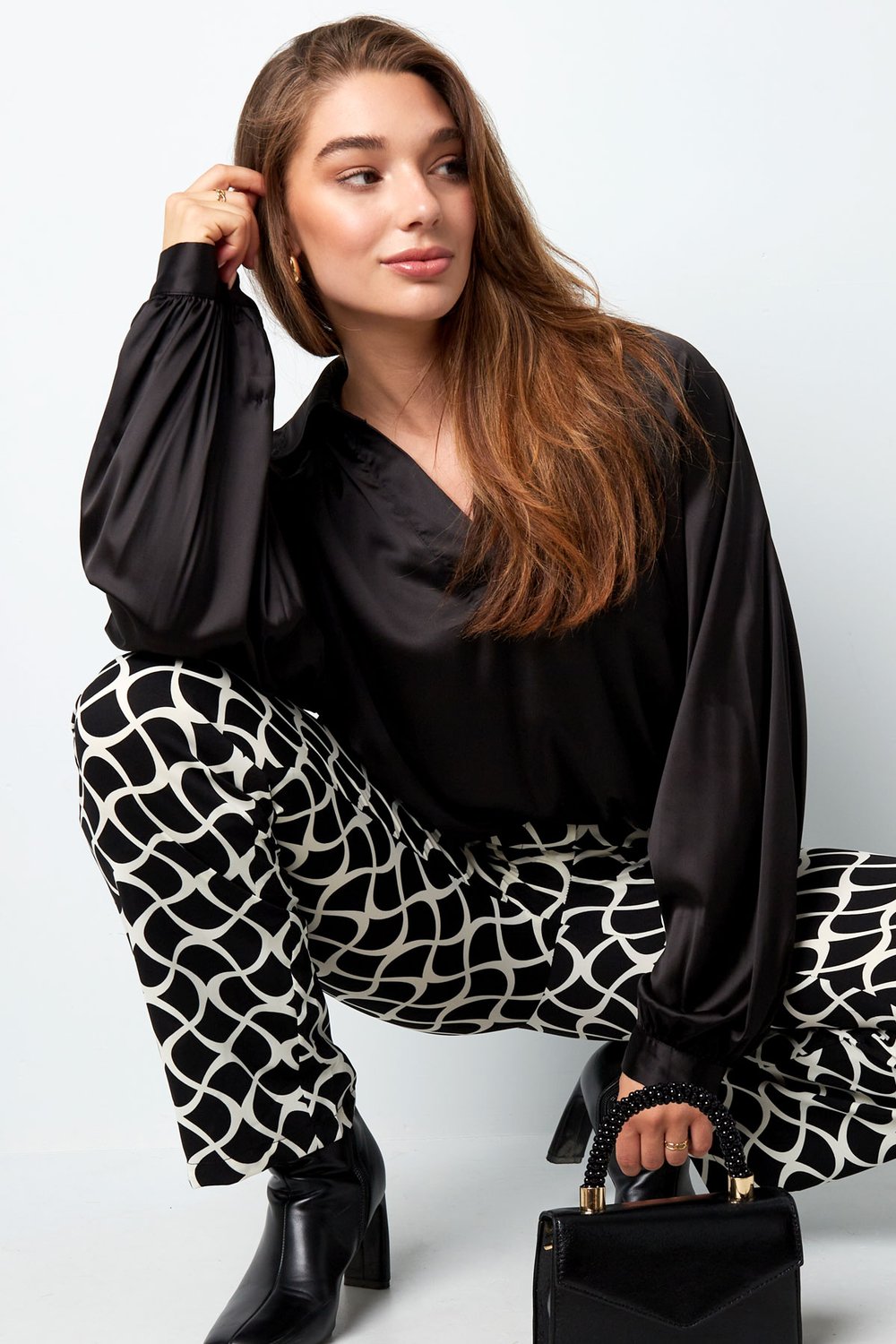Bluse mit Puffärmeln, lila Bild2
