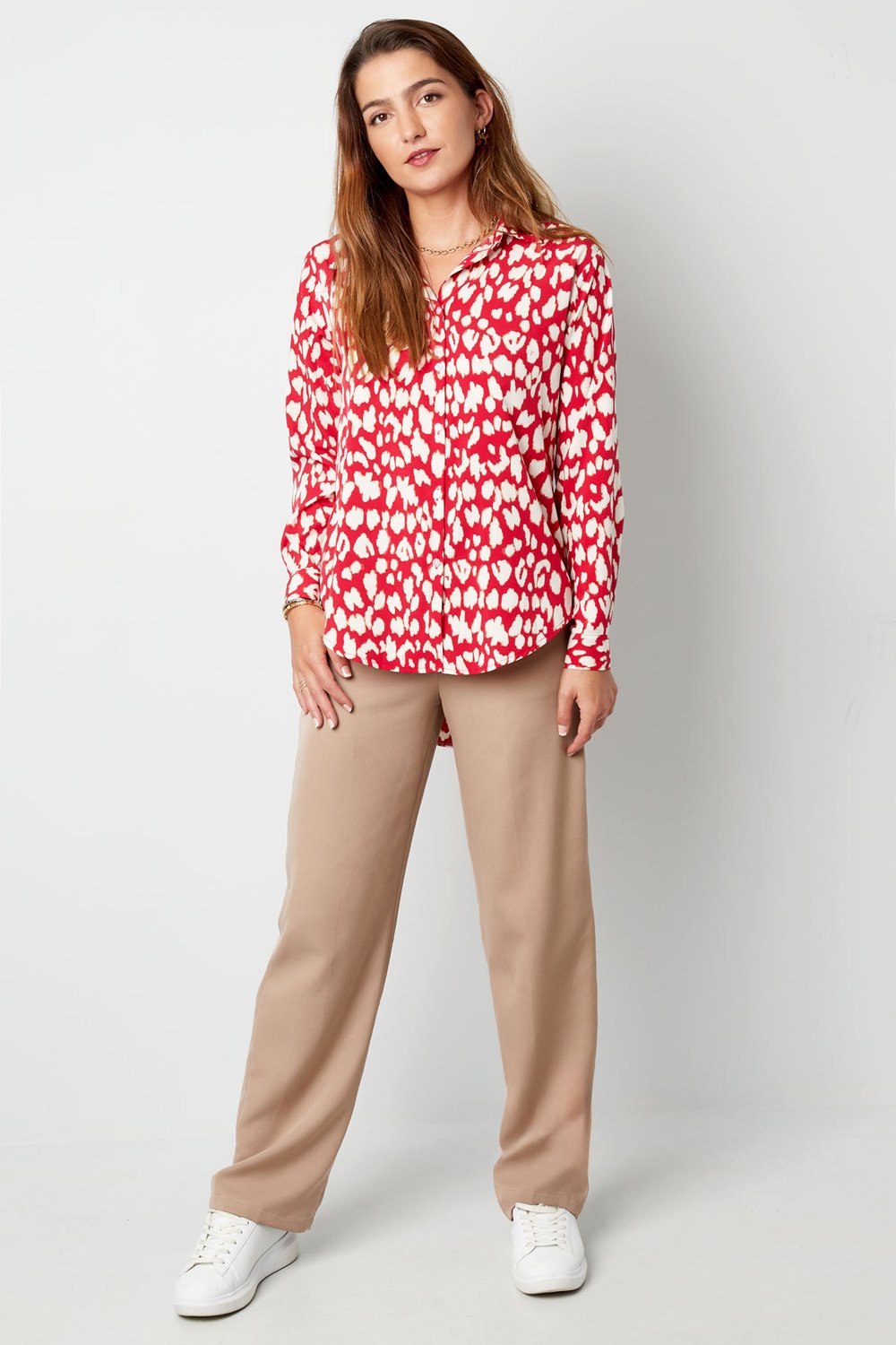 Chemisier imprimé panthère rouge h5Image9