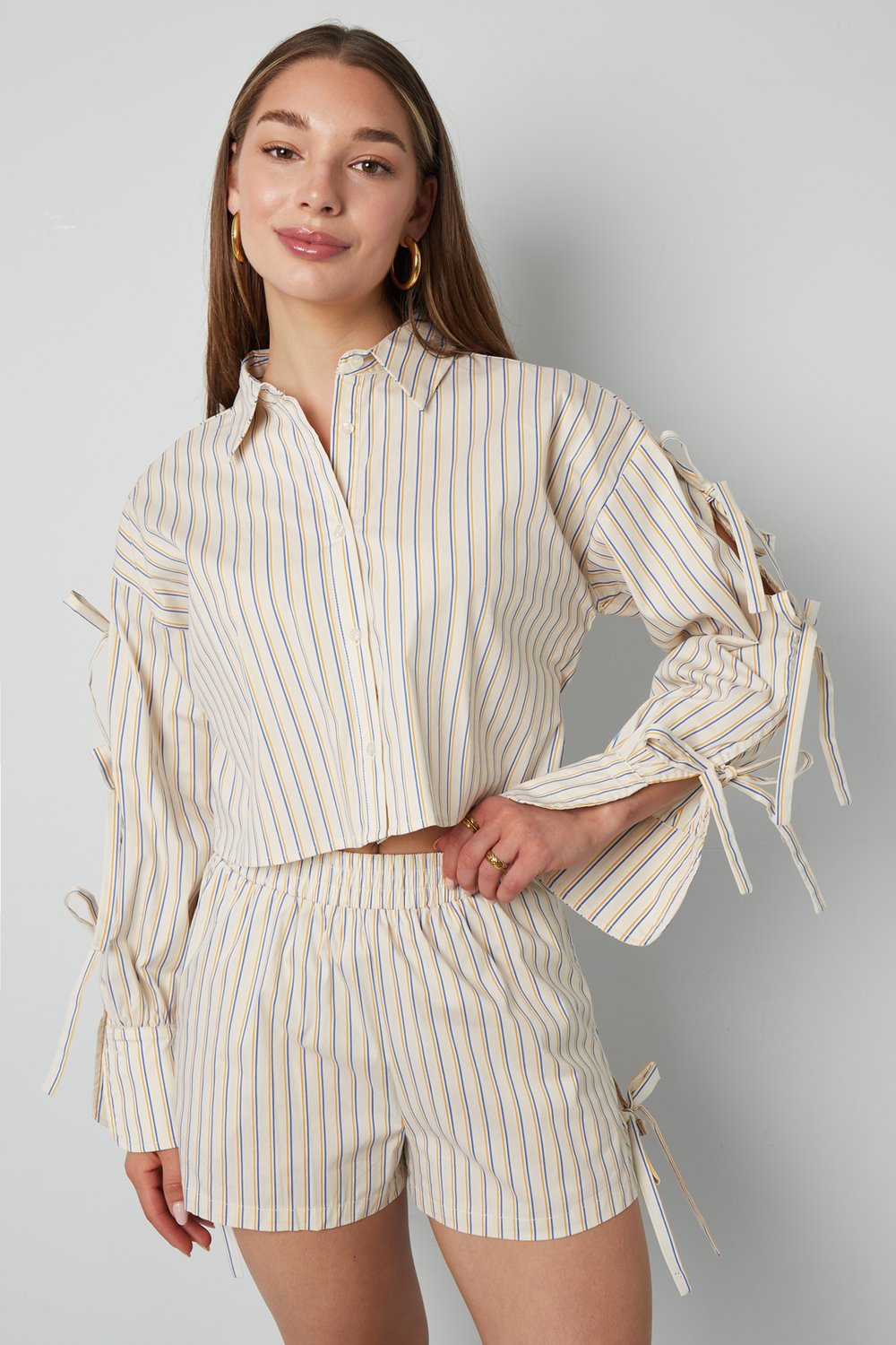 Blouse Pinstripe Laces h5Picture6