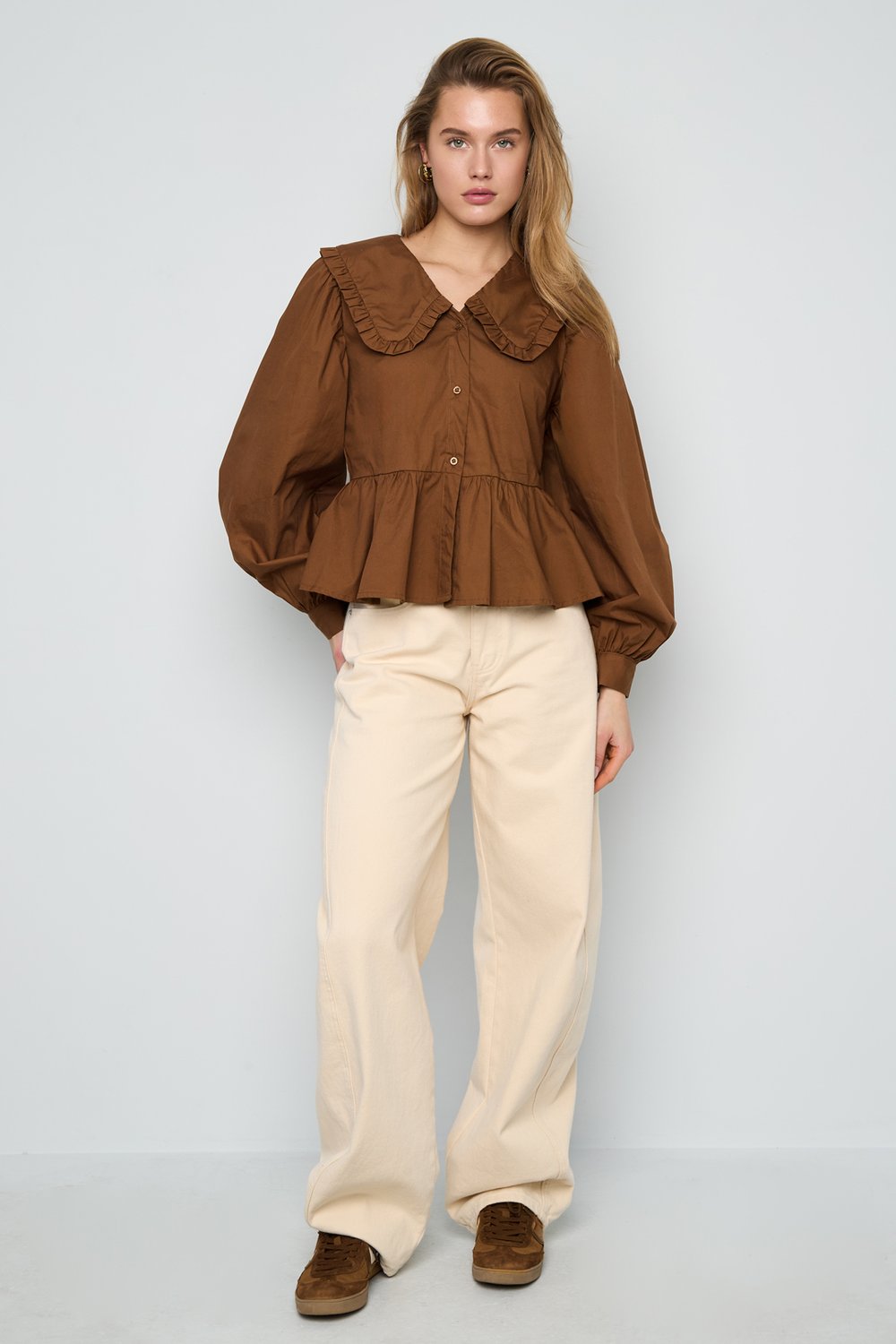 Cotton Blouses & Shirts Solid color Casual Spring/Summer Clothes h5Picture5