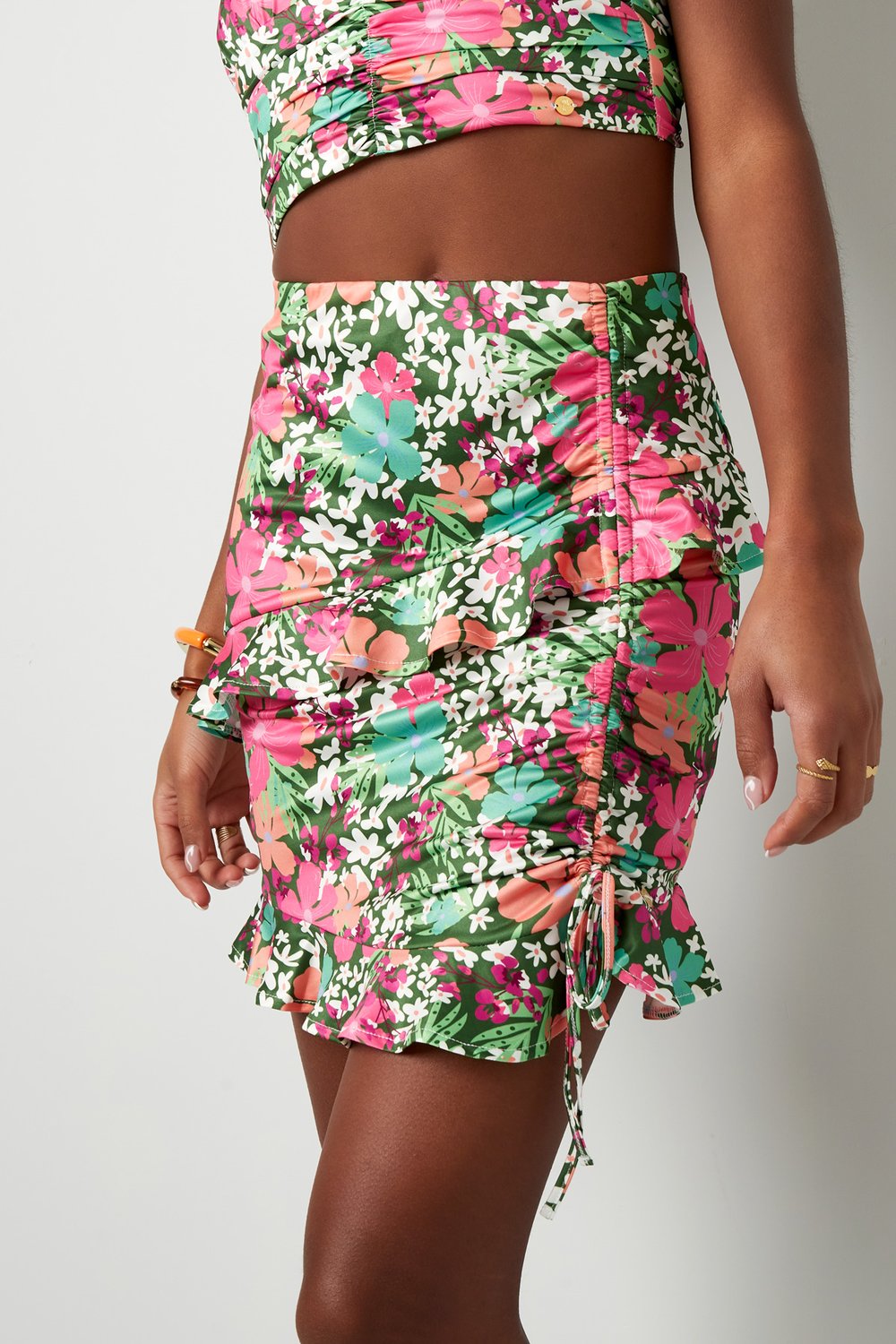 Skirt colorful flowers - green/pink Multi S Picture5