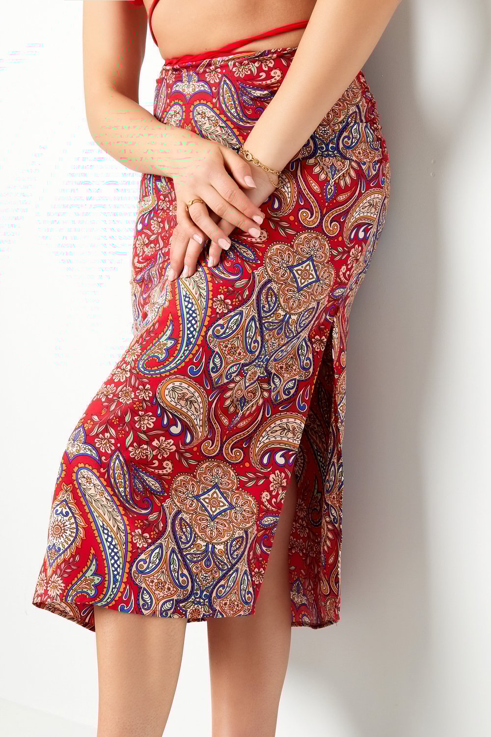 Maxi jupe rouge/bleu S h5Image2