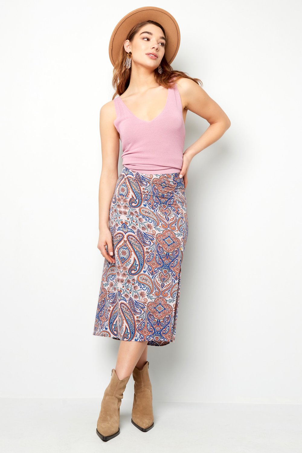 Maxi jupe rouge/bleu S h5Image4