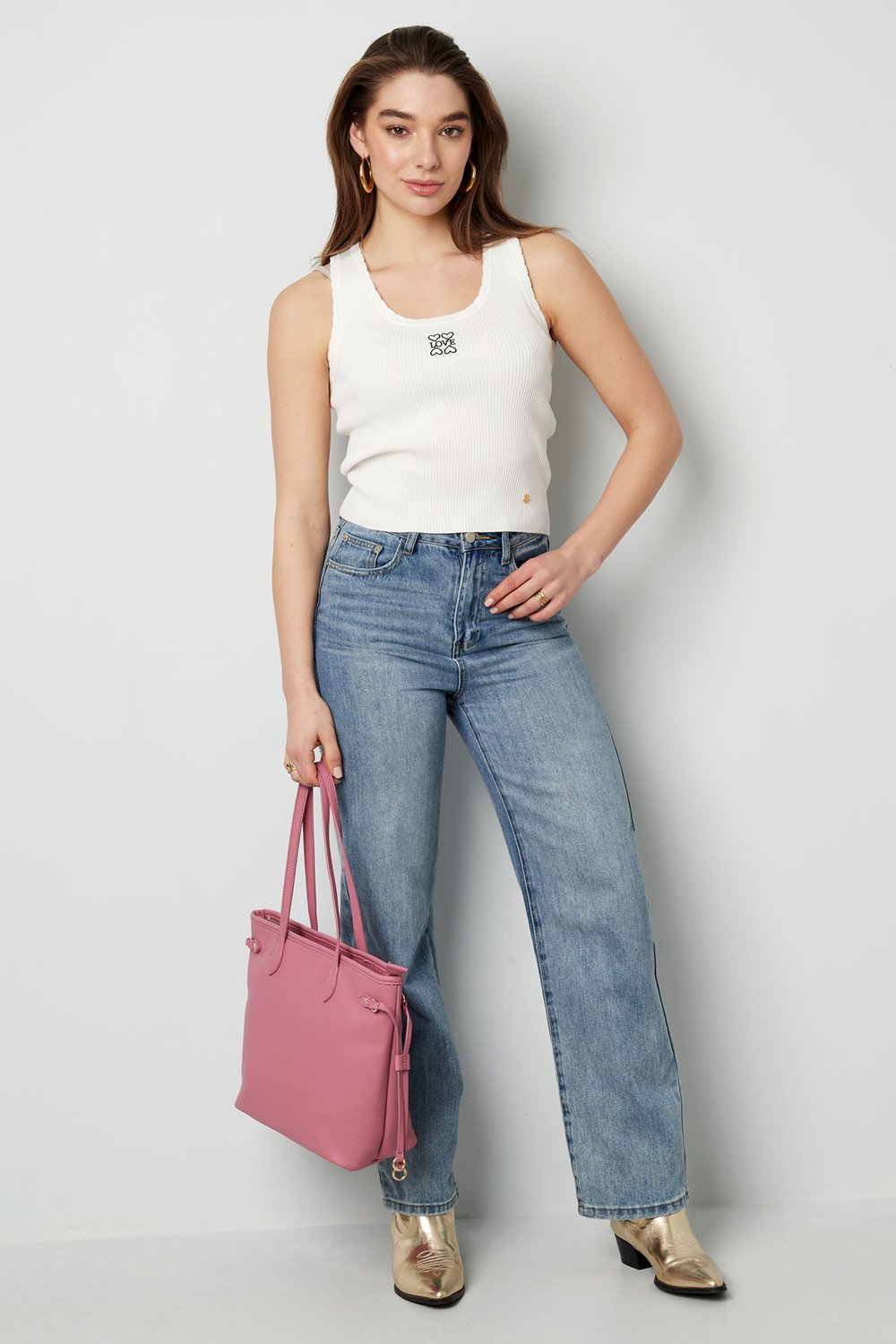 Love Top mit klassischem Ausschnitt klein – weiß h5Bild4