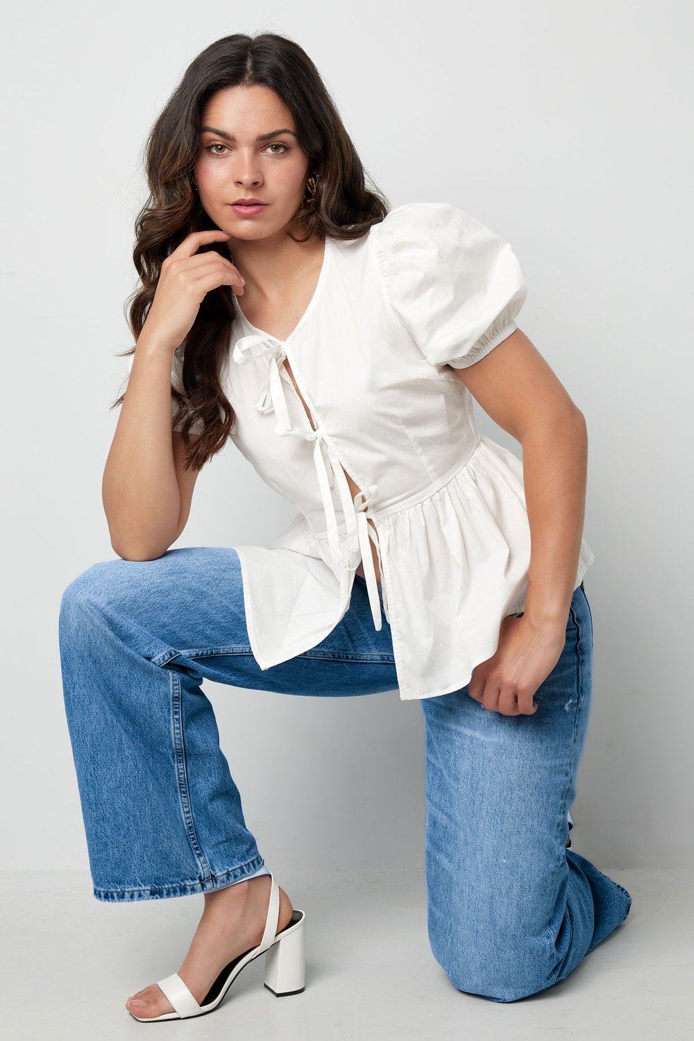 Musthave peplum blouse met strikjes h5Afbeelding4