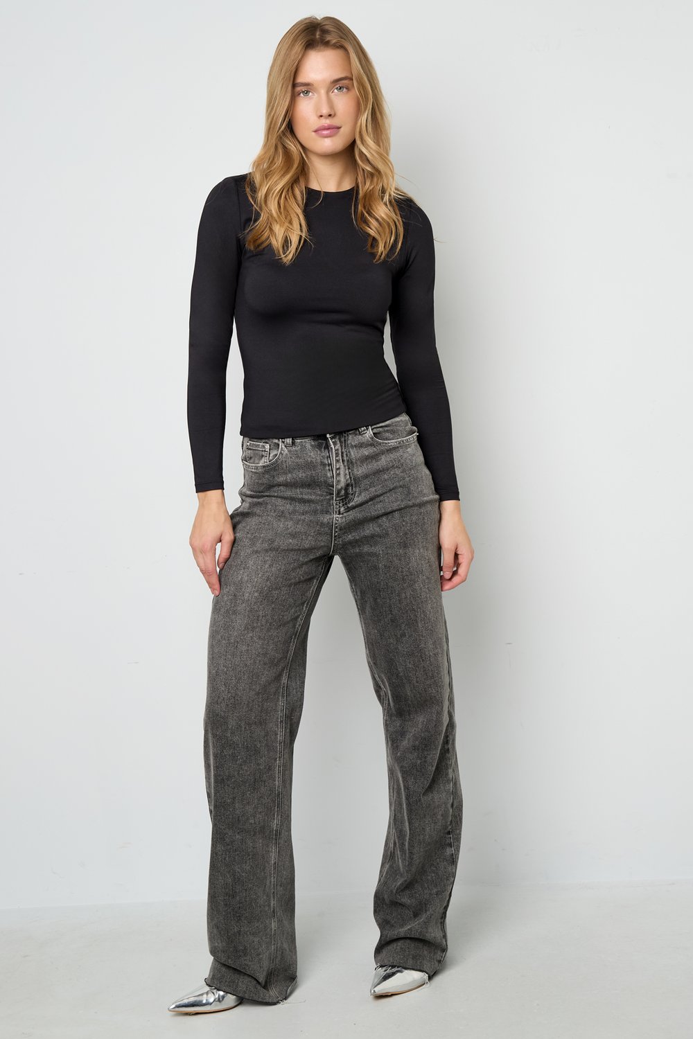 Nylon Long sleeve tops Solid color Basic All Fit  Clothes h5Picture6