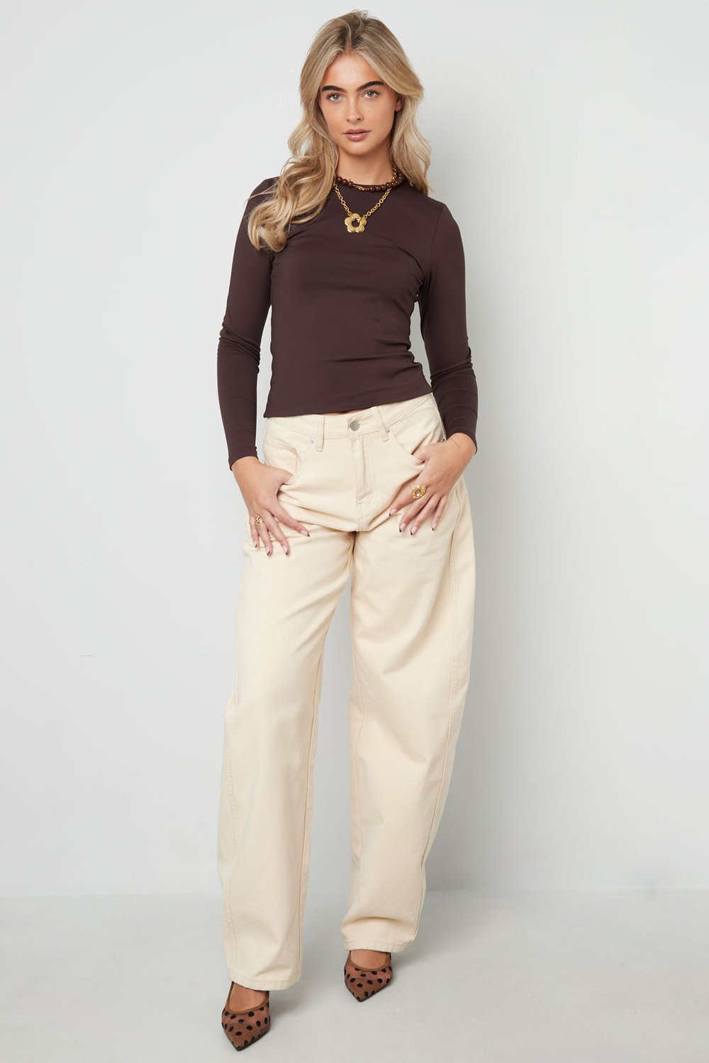 Nylon Long sleeve tops Solid color Basic All Fit  Clothes h5Picture10