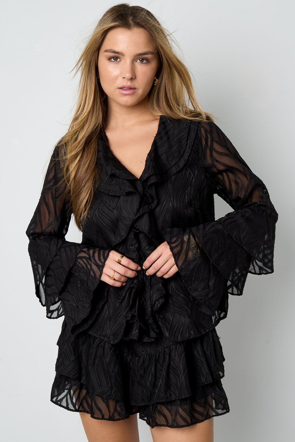 Co-ord Set White Leaves - Long Sleeve Tops h5Picture4