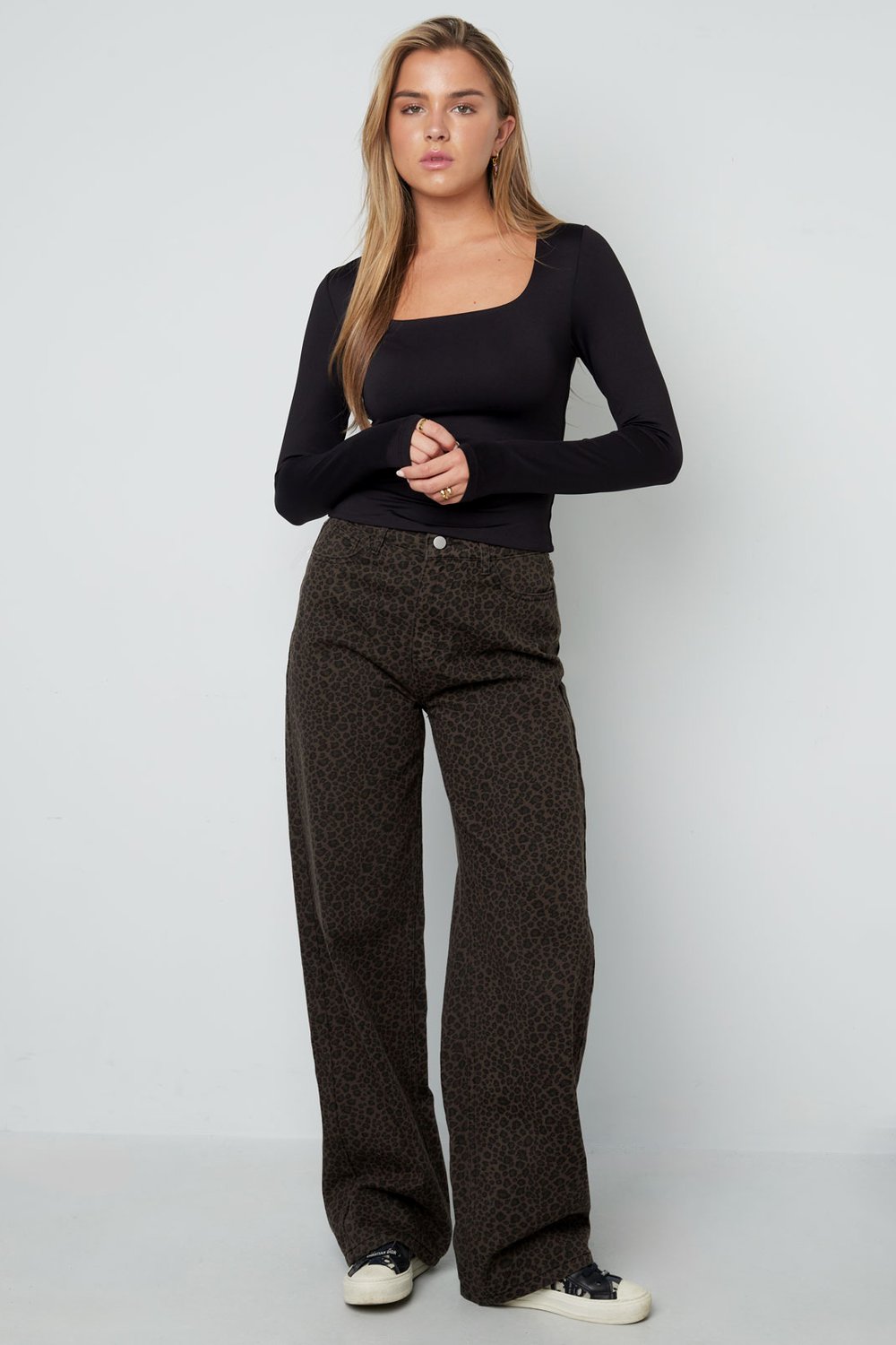 Nylon Long sleeve tops Solid color Basic All Fit  Clothes h5Picture6