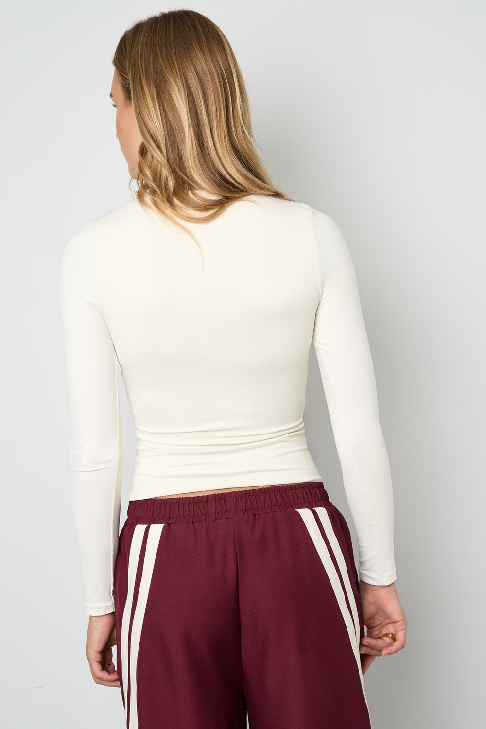 Nylon Long sleeve tops Solid color Basic All Fit  Clothes h5Picture11