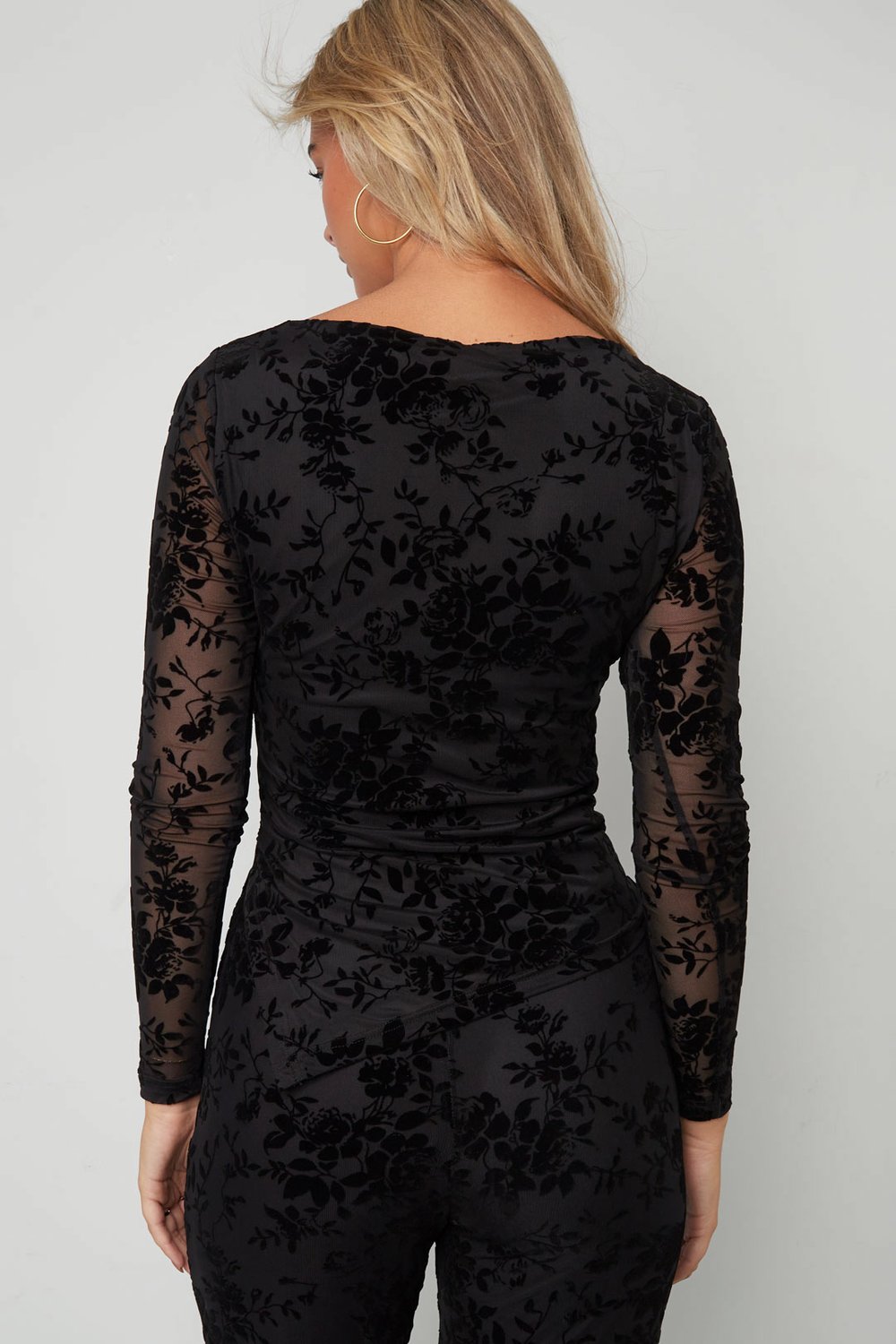 Polyesterfaser (Polyester) Langarmshirts Blumendruck Sexy Herbst-/Winterkleidung Bild7