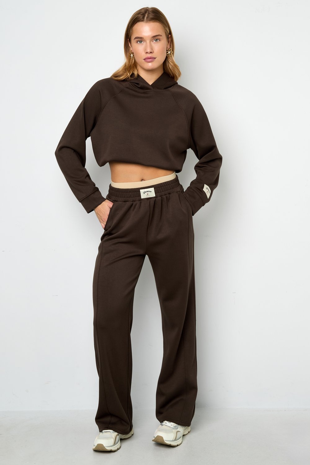 Polyester fiber (polyester) Straight pants Solid color Sporty All Fit  Clothes h5Picture12