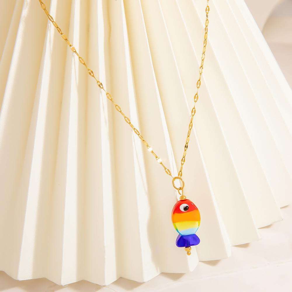Fish Gold Color Pendant Necklaces h5Picture5